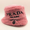 Prada Bucket Hat Terry Fur Pink Logo