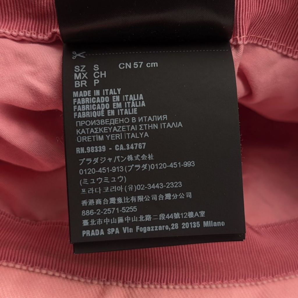 Prada Bucket Hat Terry Fur Pink Logo — view 9