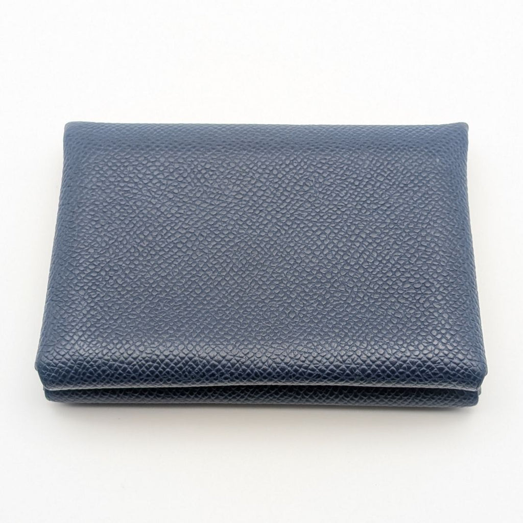 Hermes Calvi Duo Veau Epsom Navy Coin Case Business — view 2
