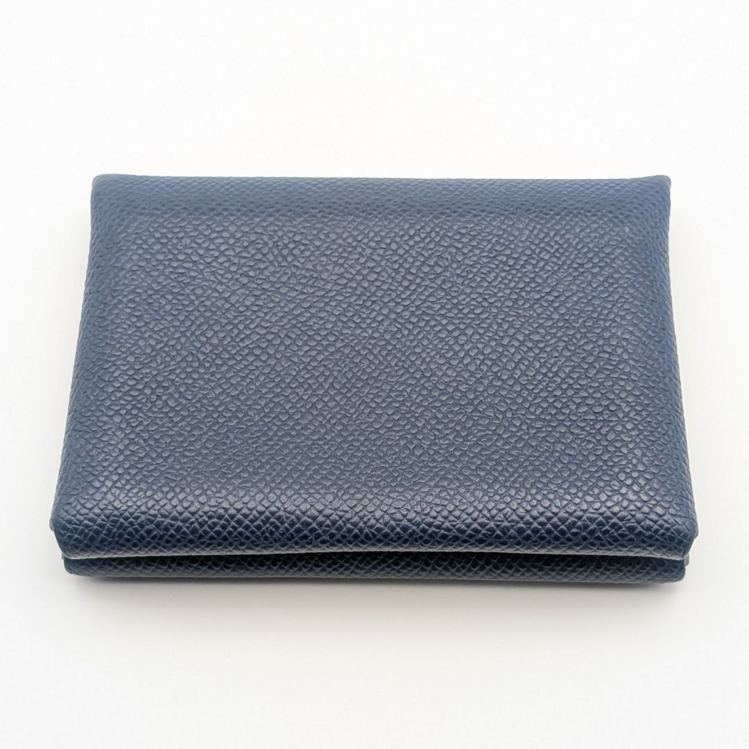 Hermes Calvi Duo Veau Epsom Navy Coin Case Business — view 2
