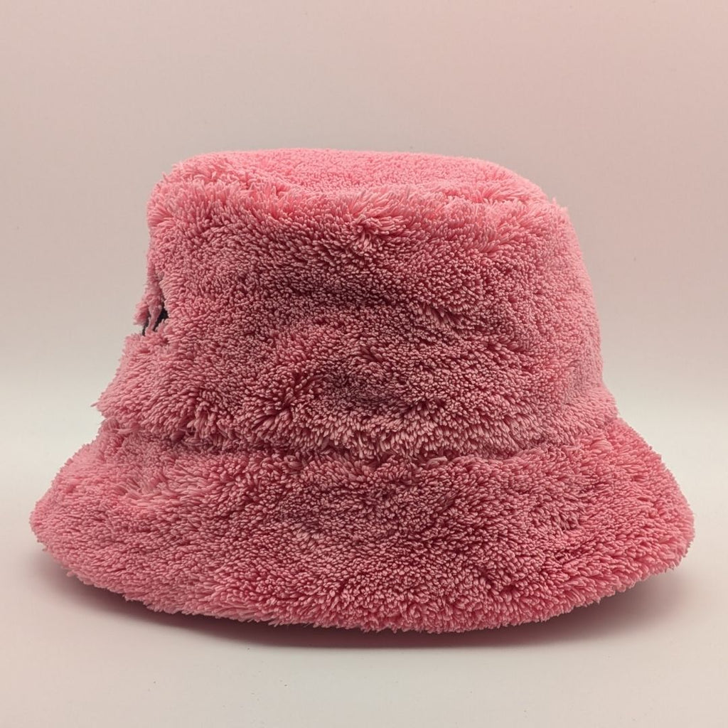 Prada Bucket Hat Terry Fur Pink Logo — view 2