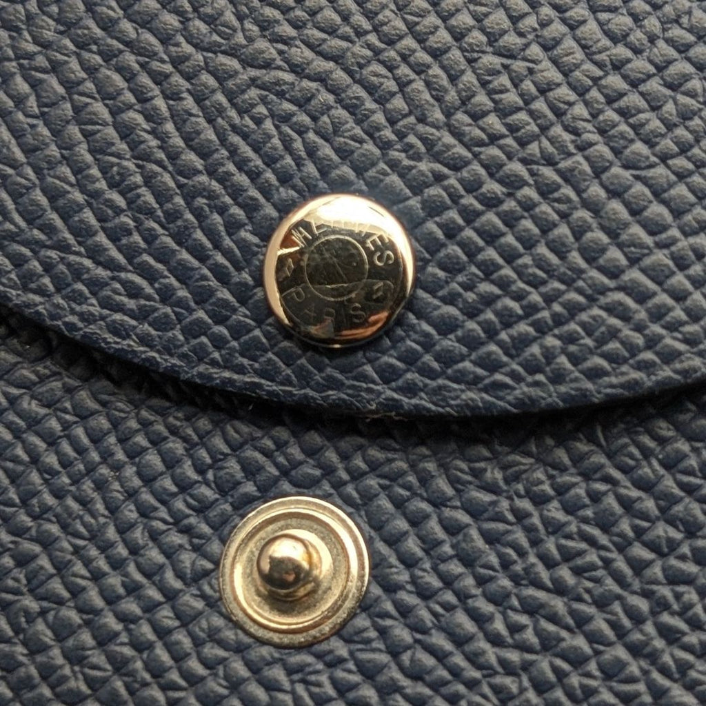 Hermes Calvi Duo Veau Epsom Navy Coin Case Business — view 5