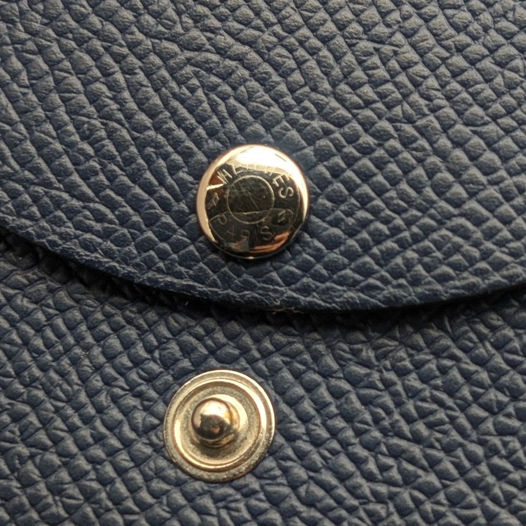 Hermes Calvi Duo Veau Epsom Navy Coin Case Business — view 5