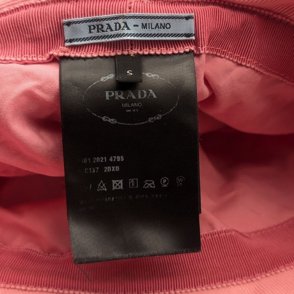 Prada Bucket Hat Terry Fur Pink Logo — view 8