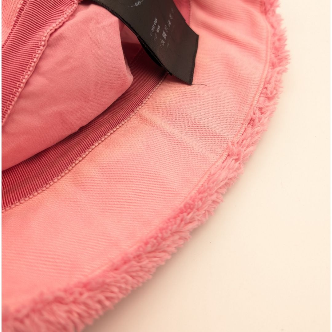Prada Bucket Hat Terry Fur Pink Logo — view 7