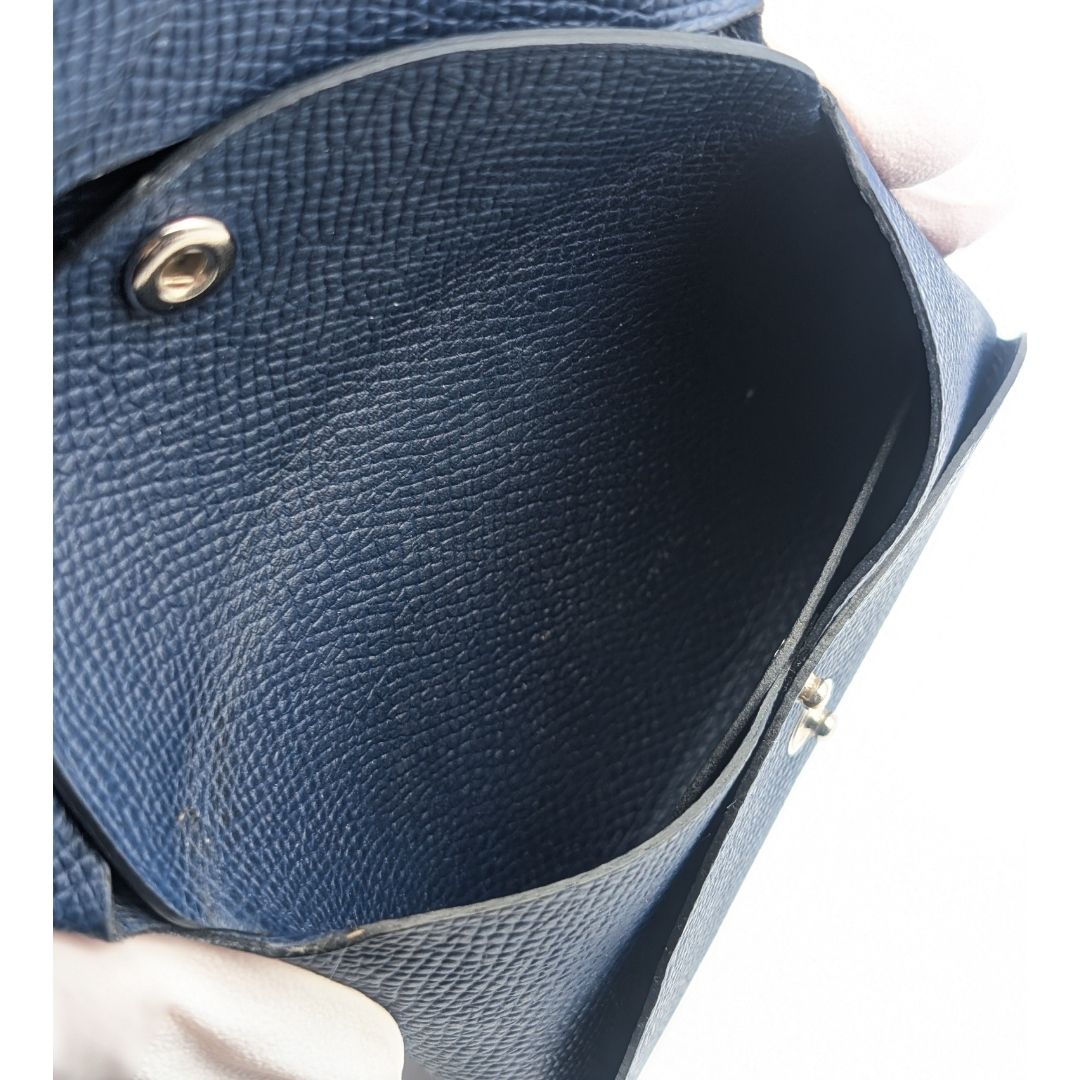 Hermes Calvi Duo Veau Epsom Navy Coin Case Business — view 6