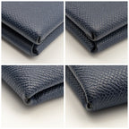 Hermes Calvi Duo Veau Epsom Navy Coin Case Business — view 4