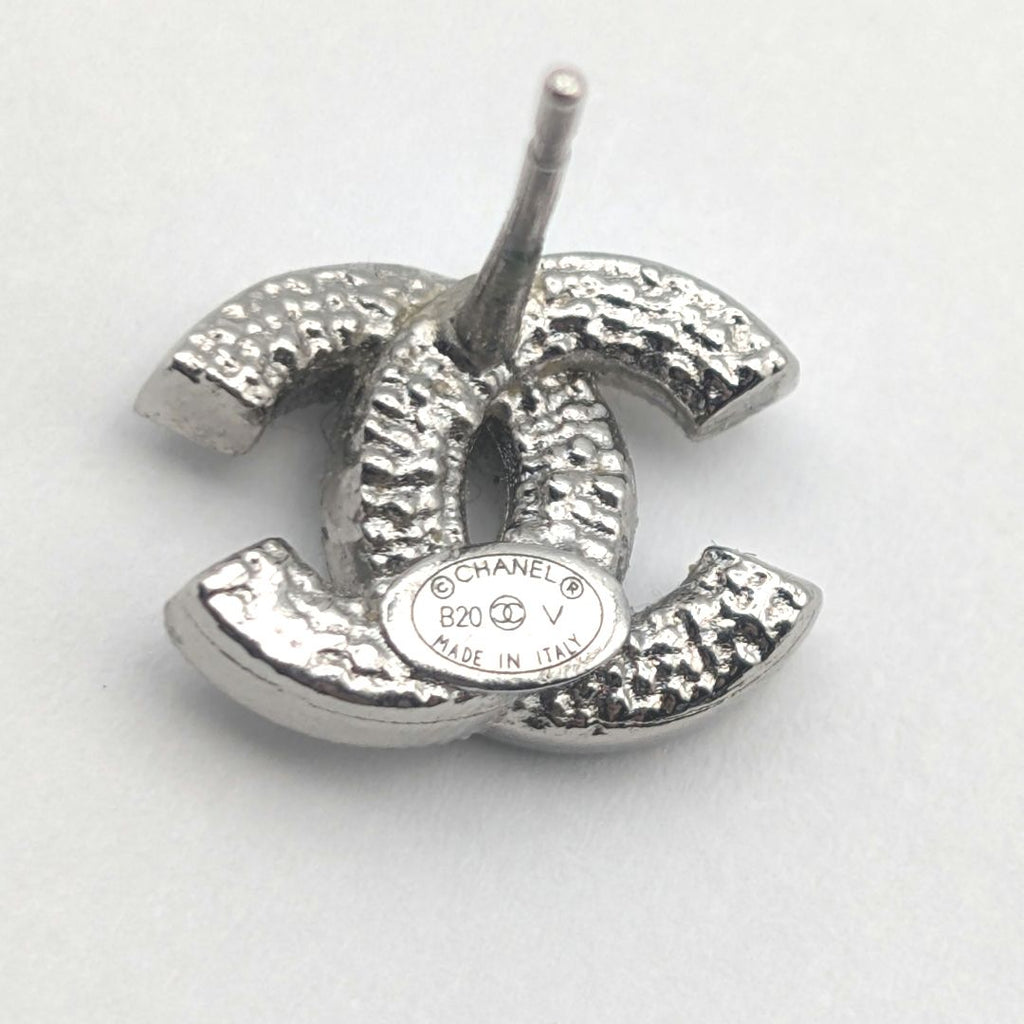 Chanel Earrings CC Logo Silver Rhinestone Recent — view 3