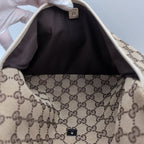 Gucci GG Canvas Shoulder Bag Crossbody Cross Brown White — view 6