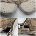 Gucci GG Canvas Shoulder Bag Crossbody Cross Brown White — view 3