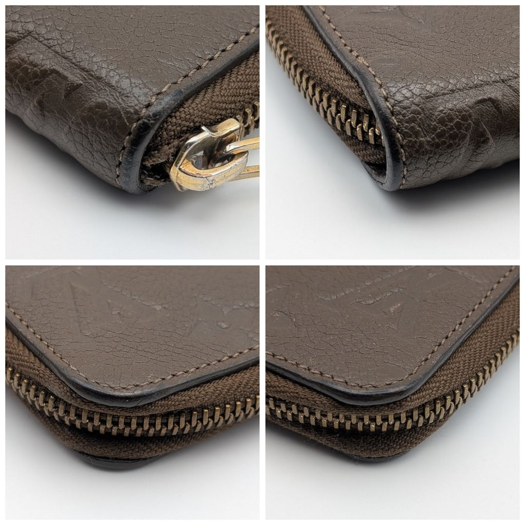 Louis Vuitton Zippy Organizer Monogram Empreinte Brown Wallet Zip Around Travel — view 3