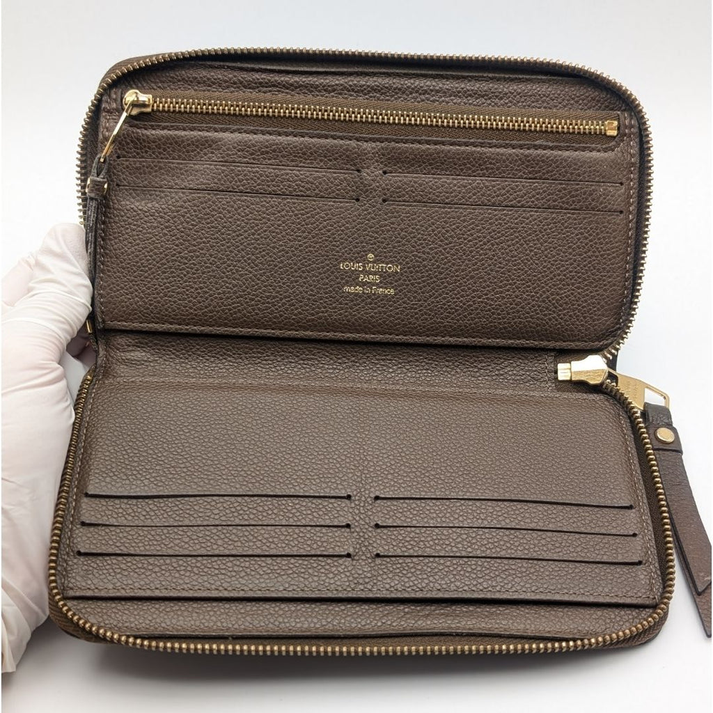Louis Vuitton Zippy Organizer Monogram Empreinte Brown Wallet Zip Around Travel — view 7