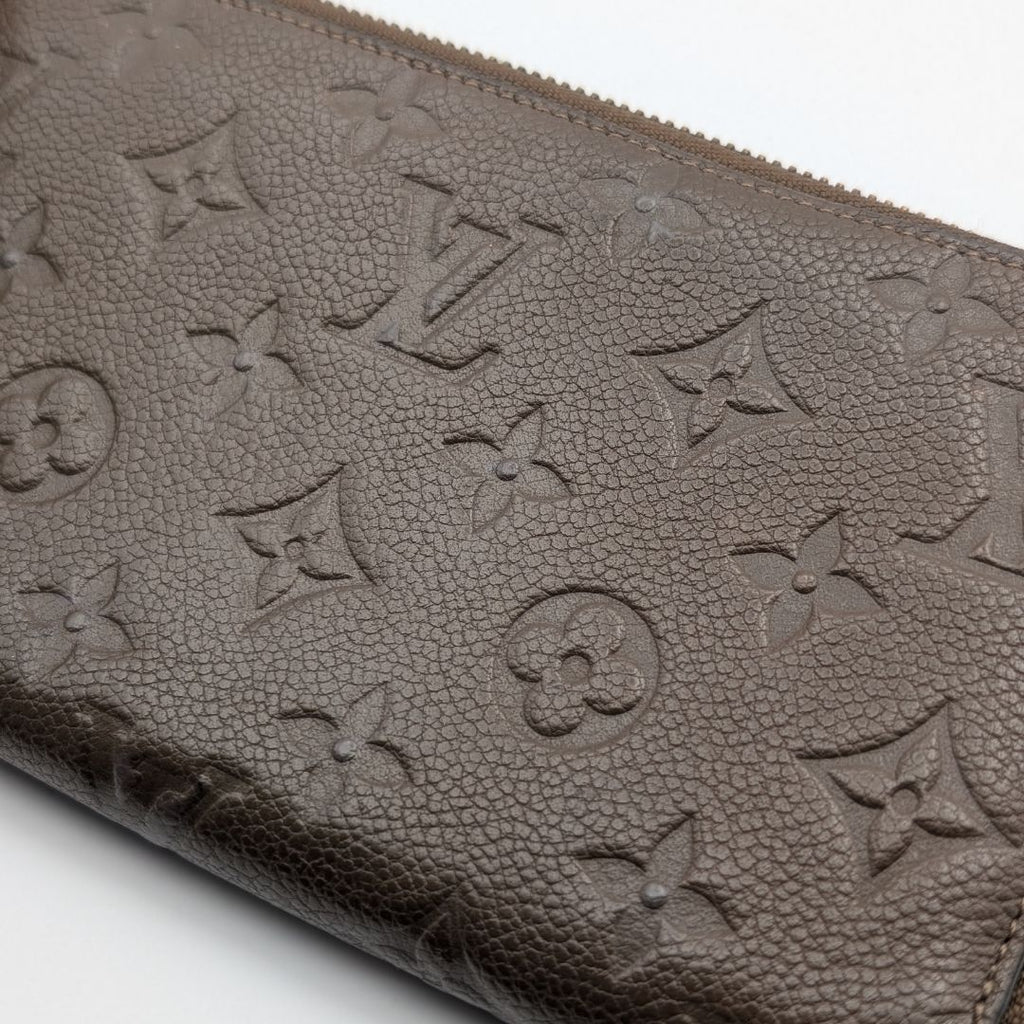 Louis Vuitton Zippy Organizer Monogram Empreinte Brown Wallet Zip Around Travel — view 4