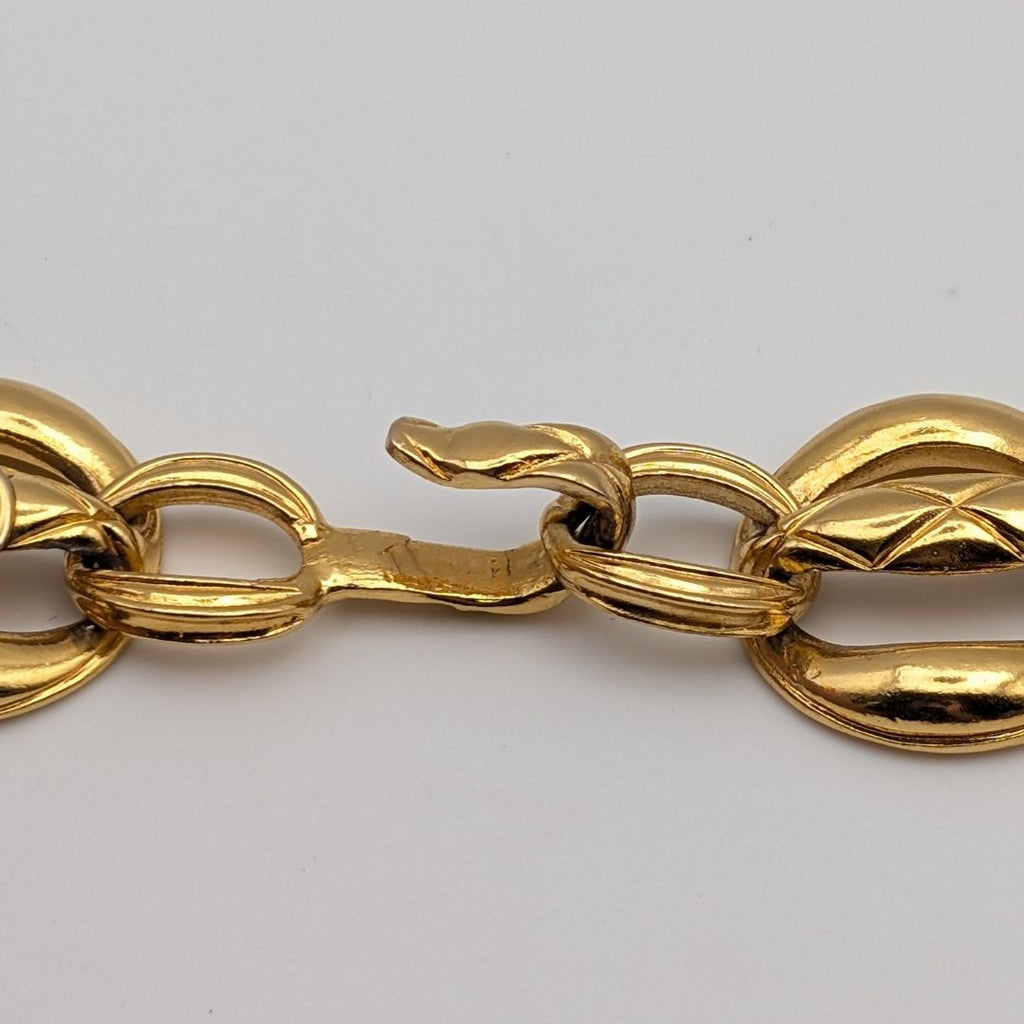 Chanel Quilted Gold Chain Long Necklace Vintage — view 2