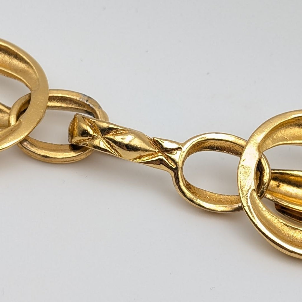 Chanel Quilted Gold Chain Long Necklace Vintage — view 8