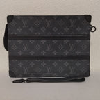 Louis Vuitton Monogram Eclipse Trunk Pochette Clutch Black