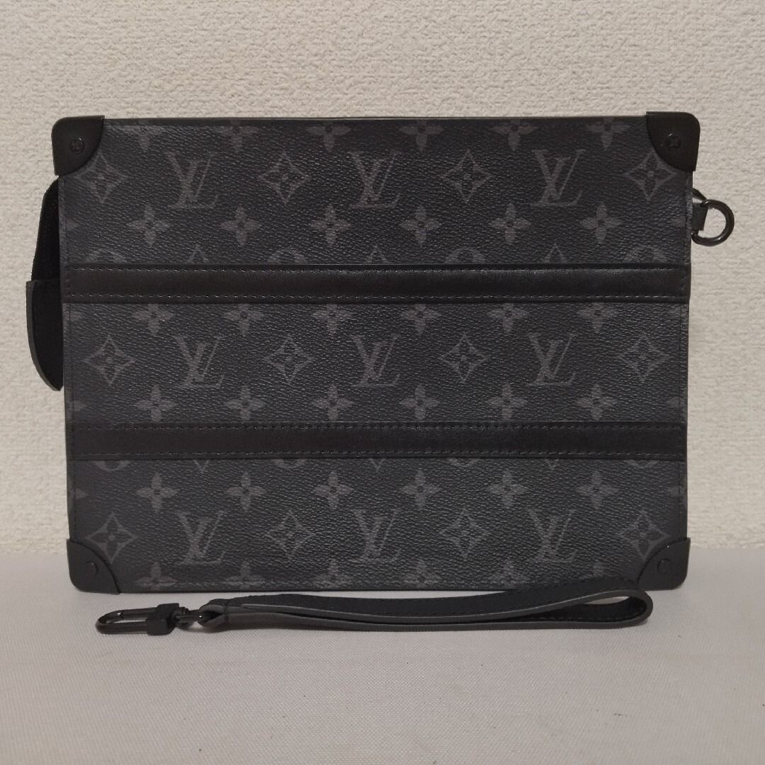 Louis Vuitton Monogram Eclipse Trunk Pochette Clutch Black