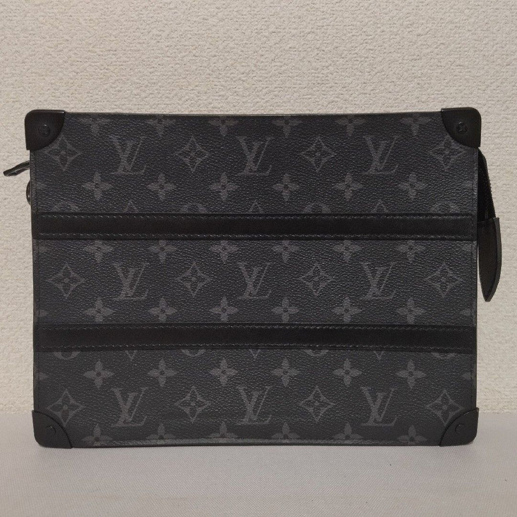 Louis Vuitton Monogram Eclipse Trunk Pochette Clutch Black — view 2