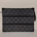 Louis Vuitton Monogram Eclipse Trunk Pochette Clutch Black — view 2