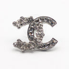 Chanel Earrings CC Logo Silver Rhinestone Recent