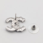 Chanel Earrings CC Logo Silver Rhinestone Recent — view 3