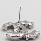 Chanel Earrings CC Logo Silver Rhinestone Recent — view 4