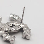 Chanel Earrings CC Logo Silver Rhinestone Recent — view 5