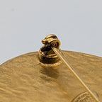 Chanel Brooch CC Logo Gold Black Stone Vintage — view 5