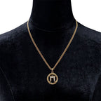 Celine Circle Rhinestone Logo Arc de Triomphe Necklace — view 5