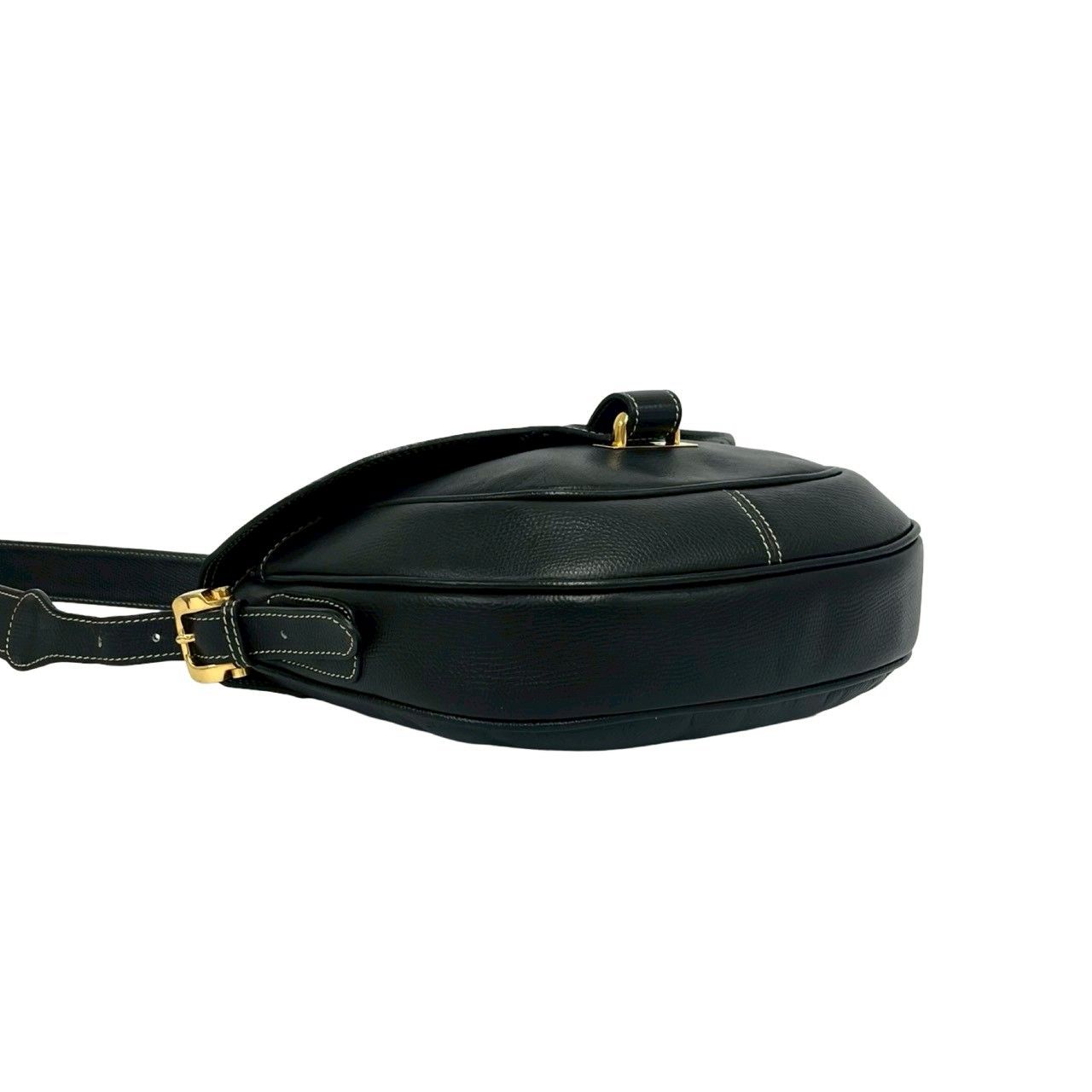 Loewe Vintage Anagram Log Leather Shoulder Bag Pochette Crossbody Black — view 7