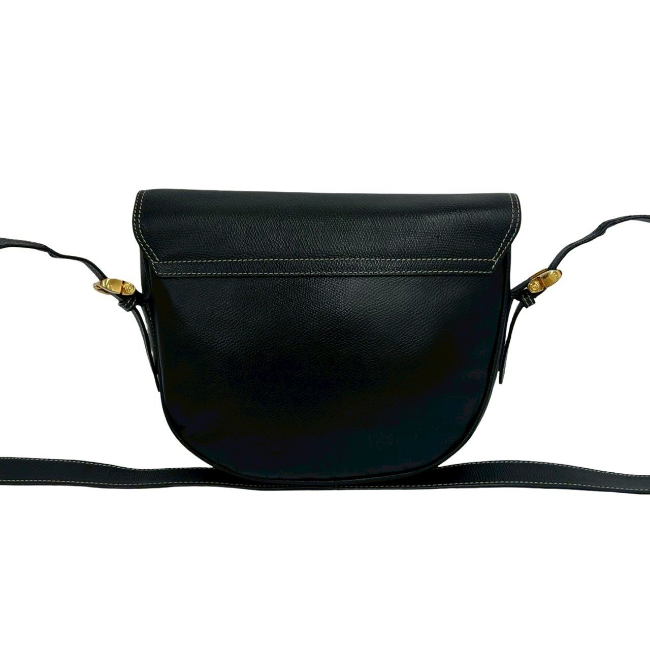 Loewe Vintage Anagram Log Leather Shoulder Bag Pochette Crossbody Black — view 3