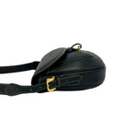 Loewe Vintage Anagram Log Leather Shoulder Bag Pochette Crossbody Black — view 5