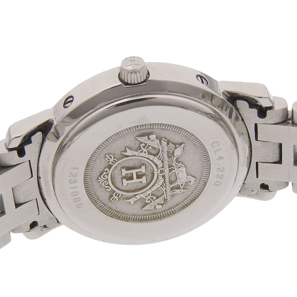 Hermes Clipper Stainless Steel Gold Plated Quartz Analog Display White Dial — view 6