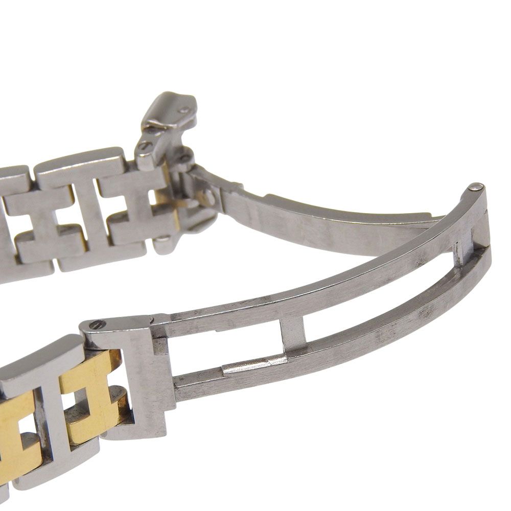 Hermes Clipper Stainless Steel Gold Plated Quartz Analog Display White Dial — view 7