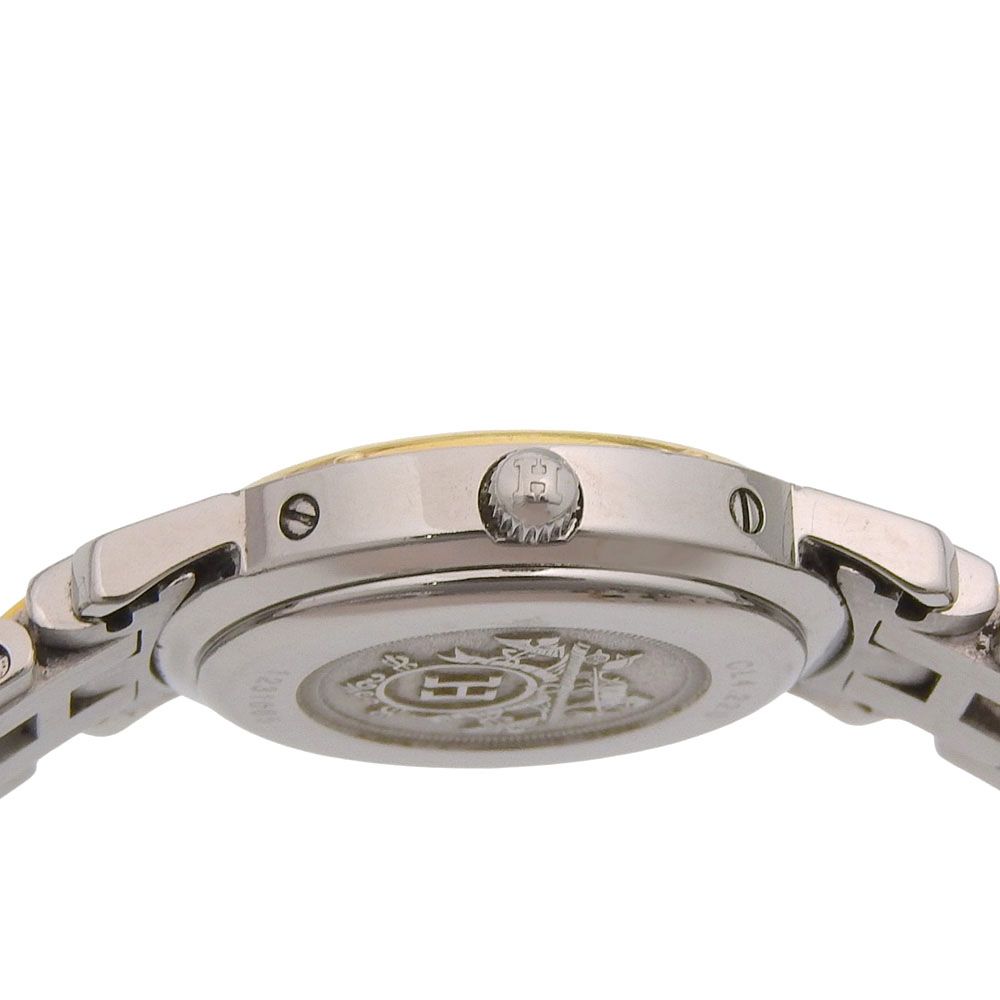 Hermes Clipper Stainless Steel Gold Plated Quartz Analog Display White Dial — view 5