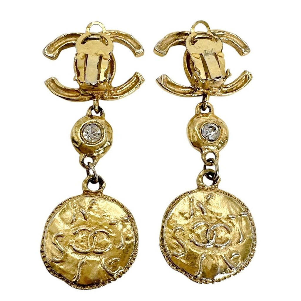 Chanel Large Earrings CC Logo Gold — view 2