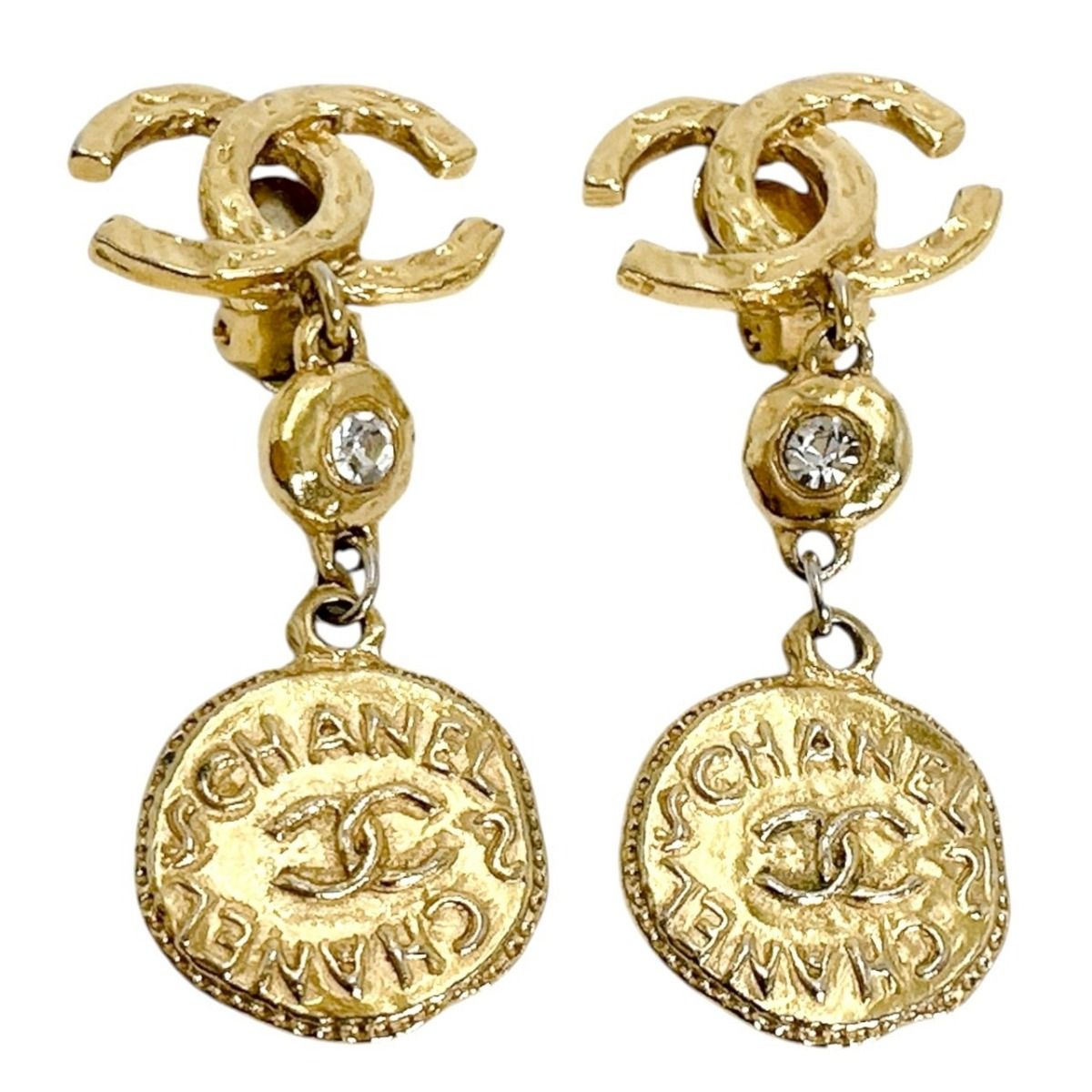 Chanel Large Earrings CC Logo Gold