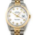 Rolex Watch Datejust S Number 10 Points Diamond Index White Dial Date 18k
