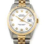 Rolex Watch Datejust S Number 10 Points Diamond Index White Dial Date 18k