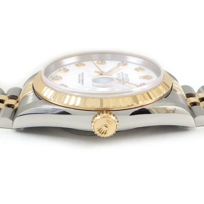 Rolex Watch Datejust S Number 10 Points Diamond Index White Dial Date 18k — view 2