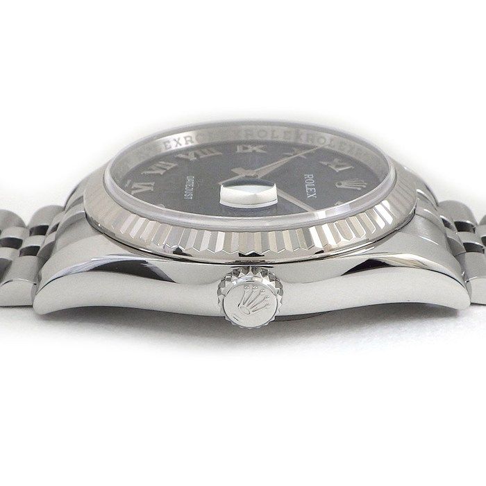 Rolex Watch Datejust No Roulett Blue Computer Dial Roman Index Date 18k White — view 2