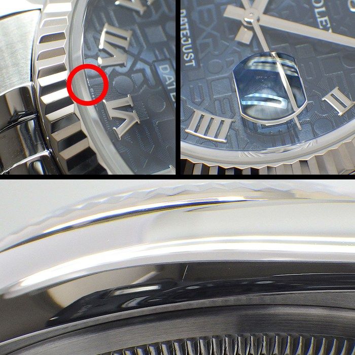 Rolex Watch Datejust No Roulett Blue Computer Dial Roman Index Date 18k White — view 6