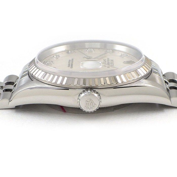 Rolex Watch Datejust T Number 10 Points Diamond Index Silver Sunray Dial Date — view 2