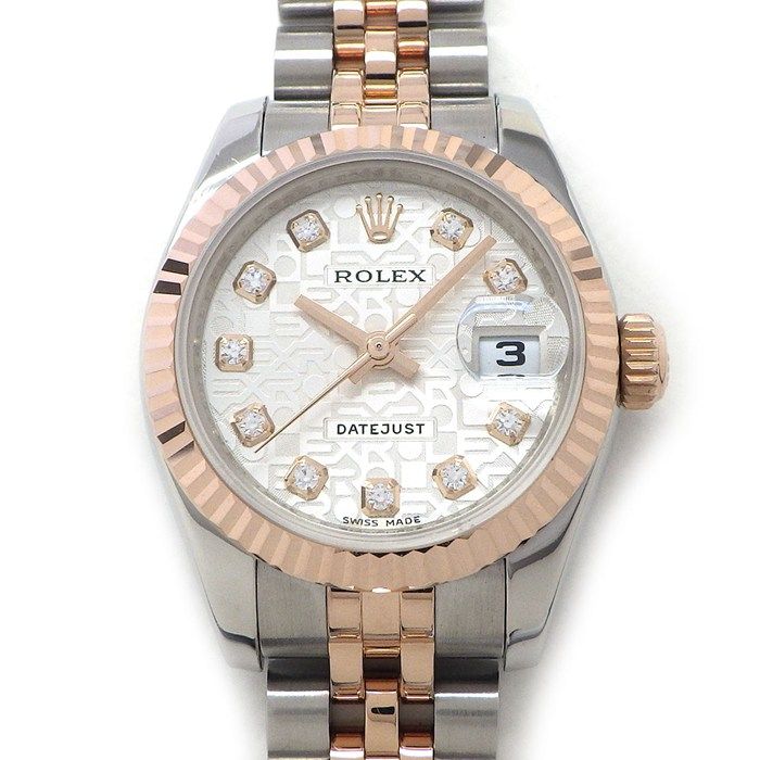 Rolex Watch Datejust No Roulett 10 Points Diamond Index Silver Computer Dial