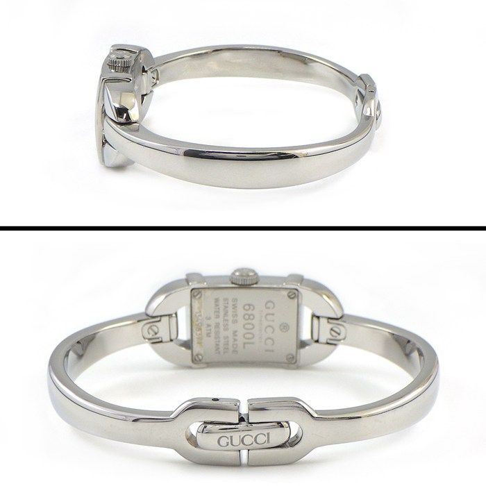 Gucci Watch Bangle Horsebit Sunray Silver Dial SS Quartz Analog — view 3