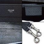 Celine Shoulder Bag Luggage Nano Black Drummed Calfskin Silver — view 7