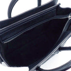 Celine Shoulder Bag Luggage Nano Black Drummed Calfskin Silver — view 5