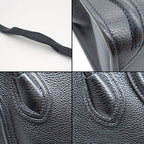Celine Shoulder Bag Luggage Nano Black Drummed Calfskin Silver — view 9