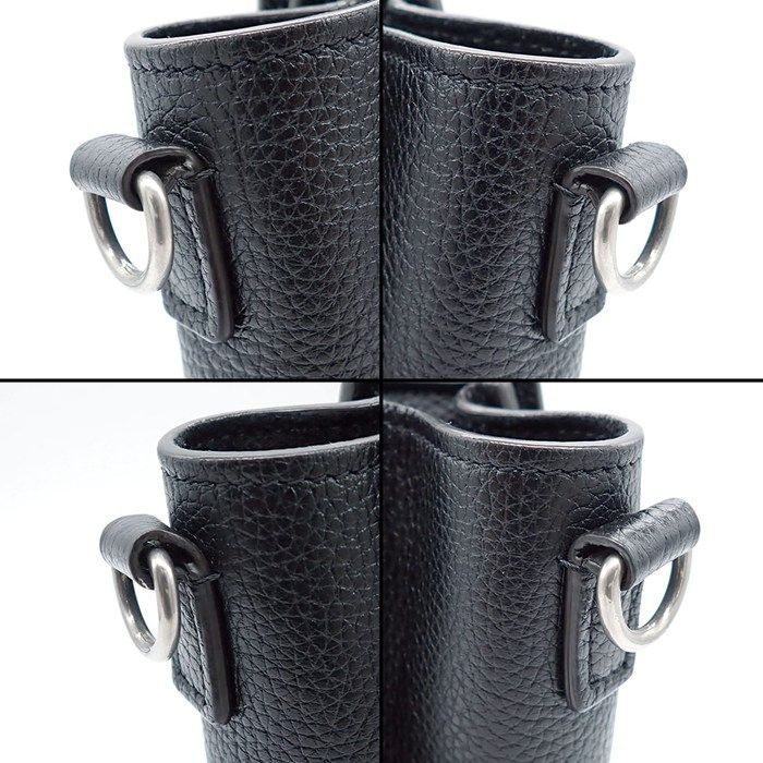 Celine Shoulder Bag Luggage Nano Black Drummed Calfskin Silver — view 8