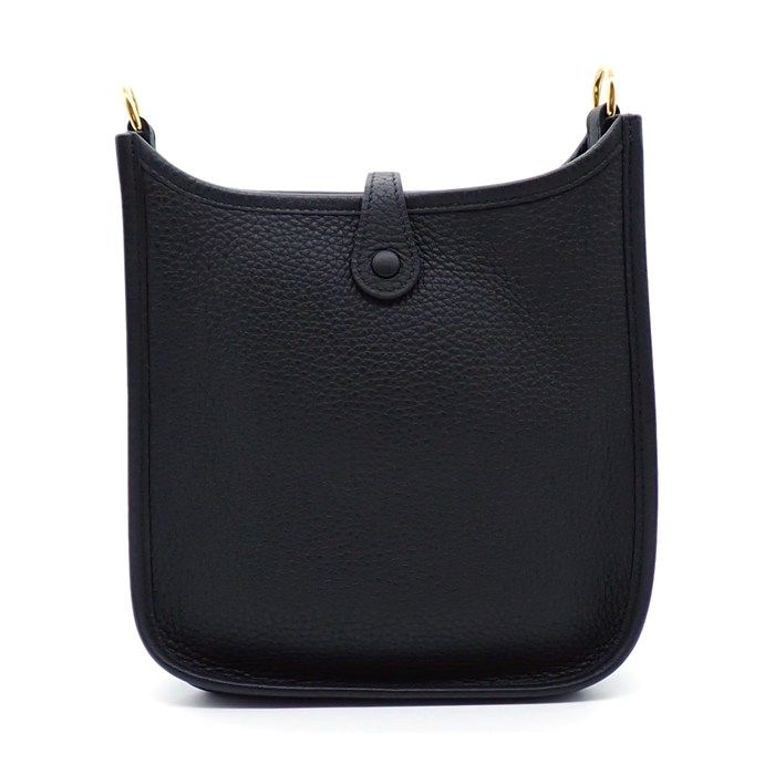 Hermes Shoulder Bag Evelyne TPM Amazone Black Taurillon Clemence Gold — view 2